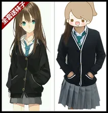 Anime Rin Shibuya Cosplay Mujeres Japón Preppy JK Uniforme Escolar Girls Sweater + Camisa + Falda + Tie + calcetines