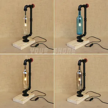 

Cool design wooden base waterpipe desk lamp 4 color can be choosed