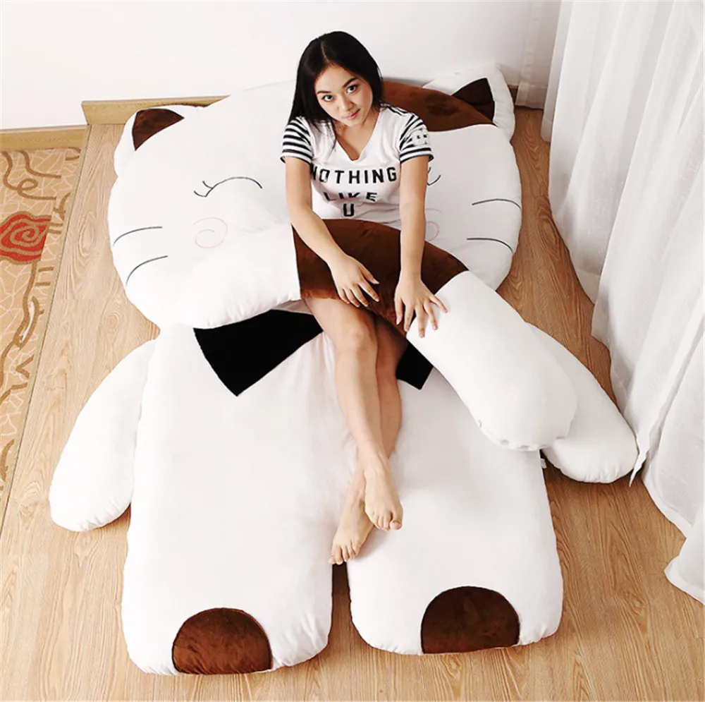 big face cat plush tatami bed sleeping mattress mini sofa bed 1