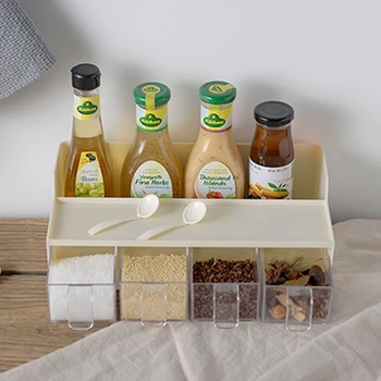 

Multi-functional Kithcne Creative Transparent Seasoning Cans Kitchen Cylindra Spice Rack Condiment Bottles Pepper Shakers Box