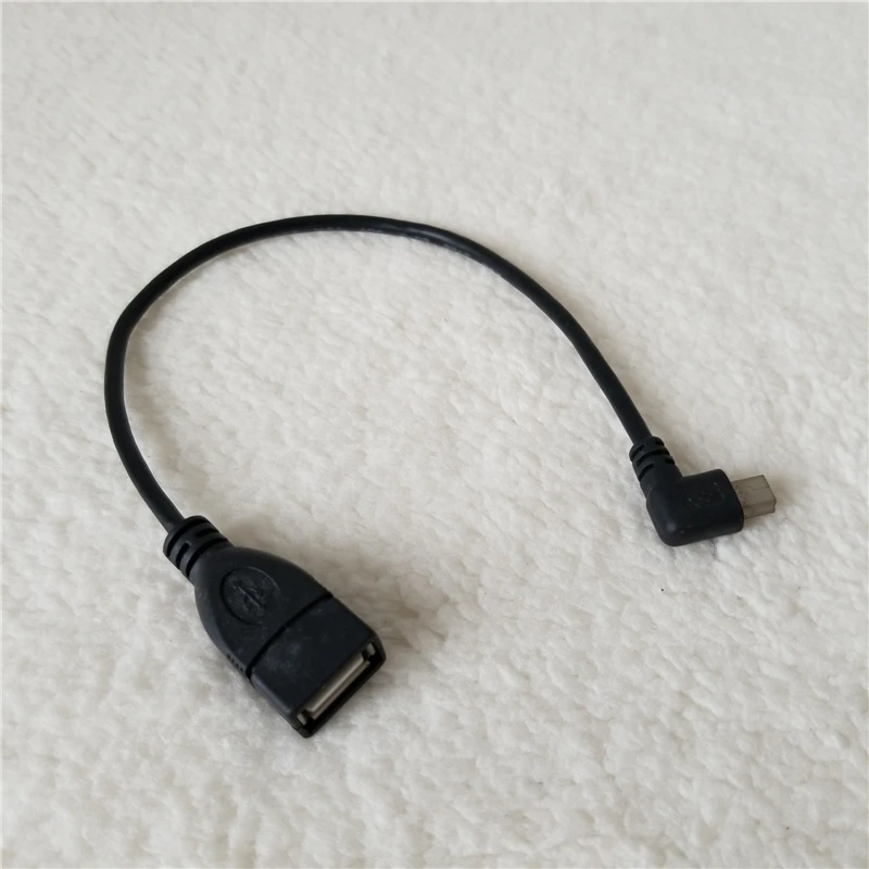 Мини USB 90 градусов правый угол папа к Тип Женский OTG конвертер данных удлинитель