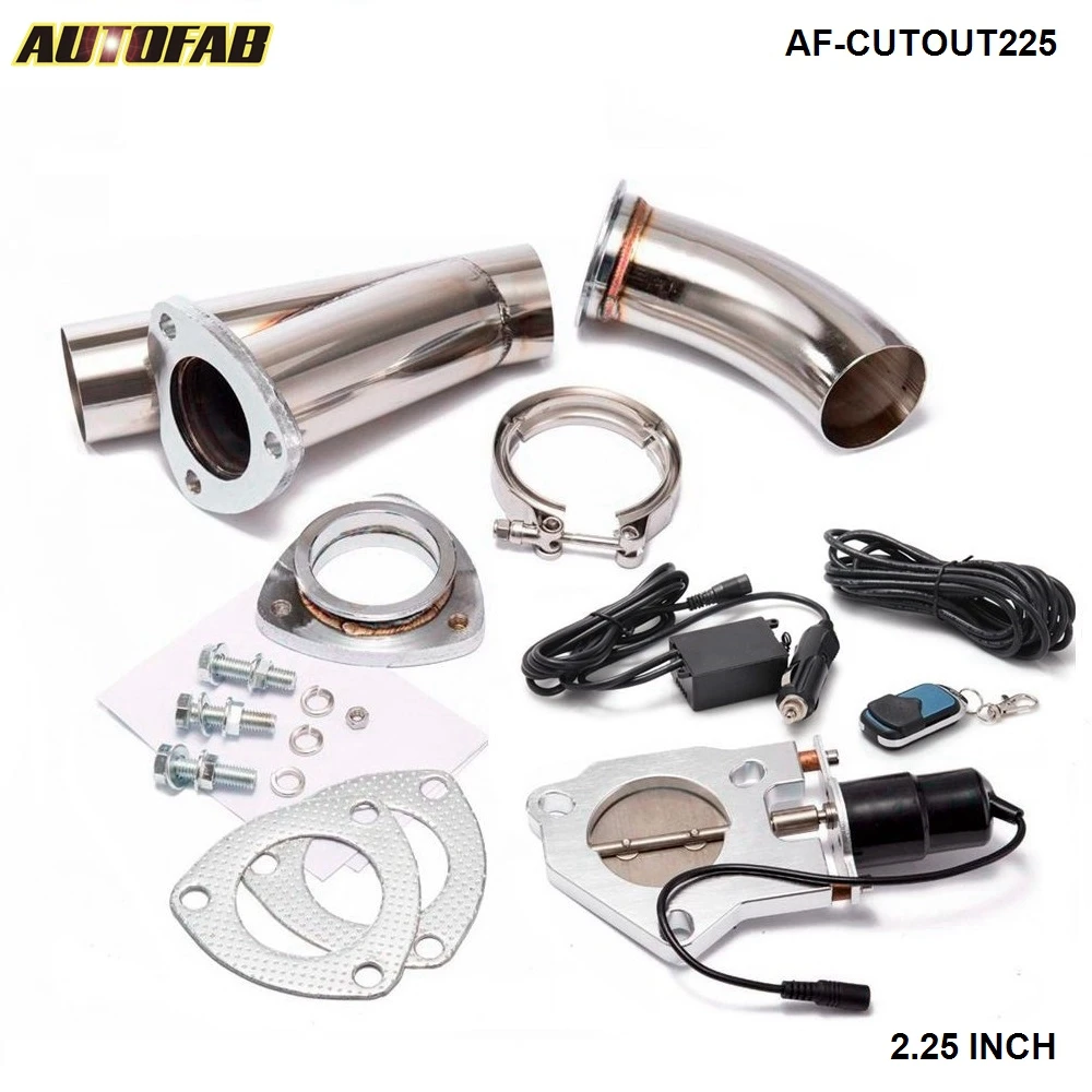 AUTOFAB - 2.25" Electric Cutout/E-Cut Out Valve System+Remote for Exhaust Catback/Downpipe For Honda 88-91 Civic AF-CUTOUT225