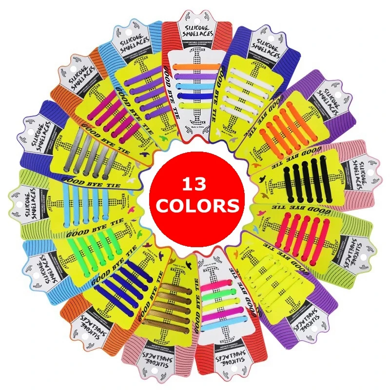 10pcs/lot New Children Elastic Silicone Shoelaces No Tie Shoe Laces Children's Lacing Silica gel Shoelace Convenient Lazy Laces