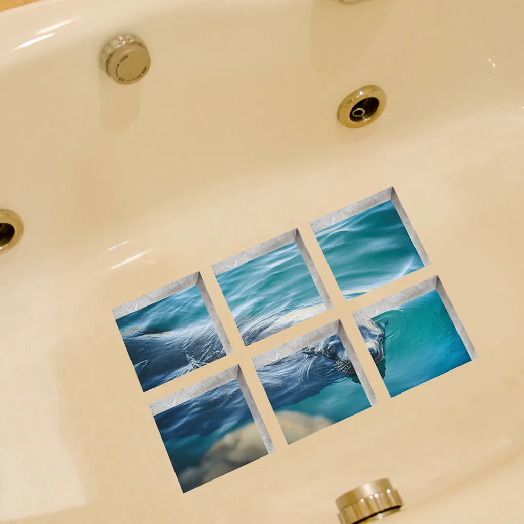 6 шт. Наклейка на стену s Нескользящая наклейка безопасность для ванной Душ Ванна Ванная комната украшение дома аксессуары