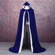 Открытый свадебный плащ Королевский синий и белый бархатный плащ средневековый плащ для женщин Зимний свадебный плащ