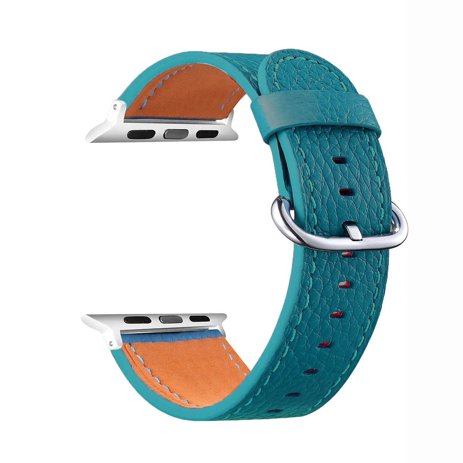 Данная панель поддерживает 8 расцветок кожаный ремешок для наручных часов Apple Watch, версии 4/3/2/1 браслет, 42 мм, 38 мм, ремешок для наручных часов iwatch, 5/4 полоса 40 мм 44 мм - Цвет ремешка: Синий