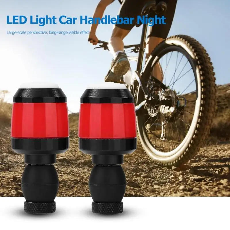 

1Pair Bike Handle Bar Grip End Plug LED Safety Riding Cycling Light Warning Turning Signal Lamp Bicycle Accessories New