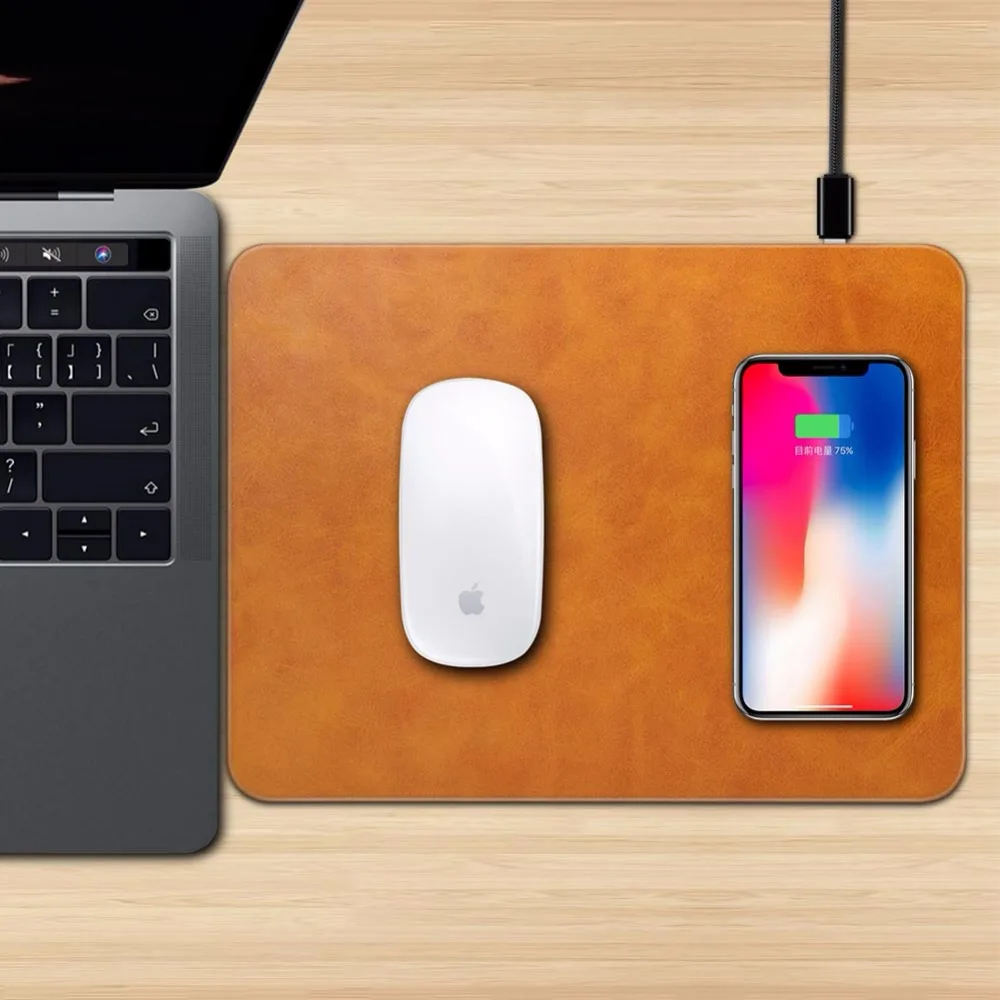 Мобильный телефон Qi Беспроводное зарядное устройство коврик для мыши iPhone X 8 Plus