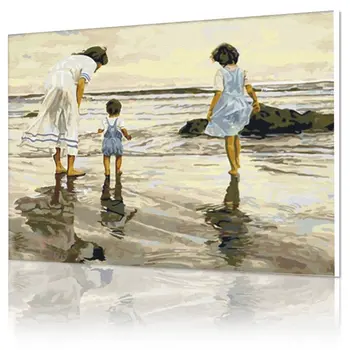 

Digital oil painting DIY special living room landscape couples married painted decorative painting 40*50 sea of love