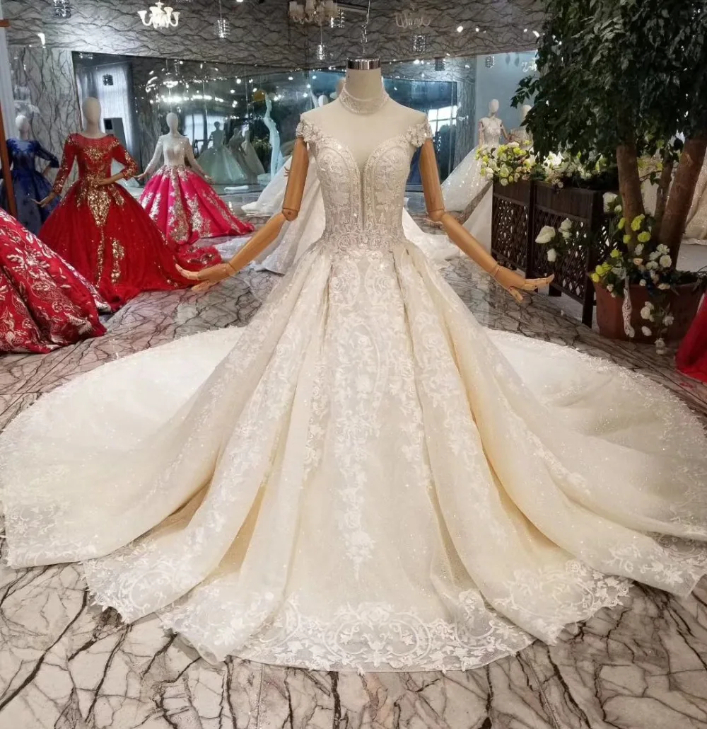 WONDMOND off Shoulder V Neck Wedding Dress 2019 Luxurious Beads Ball Gown Dresses Backless Bridal | Свадьбы и торжества