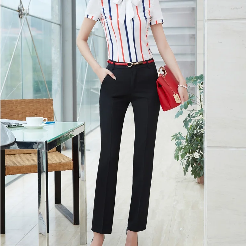 

Plus Size 4XL Formal OL Styles Spring Summer Pants Office Work Wear Trendy Skinny Leggings Pants Trousers Capris Black