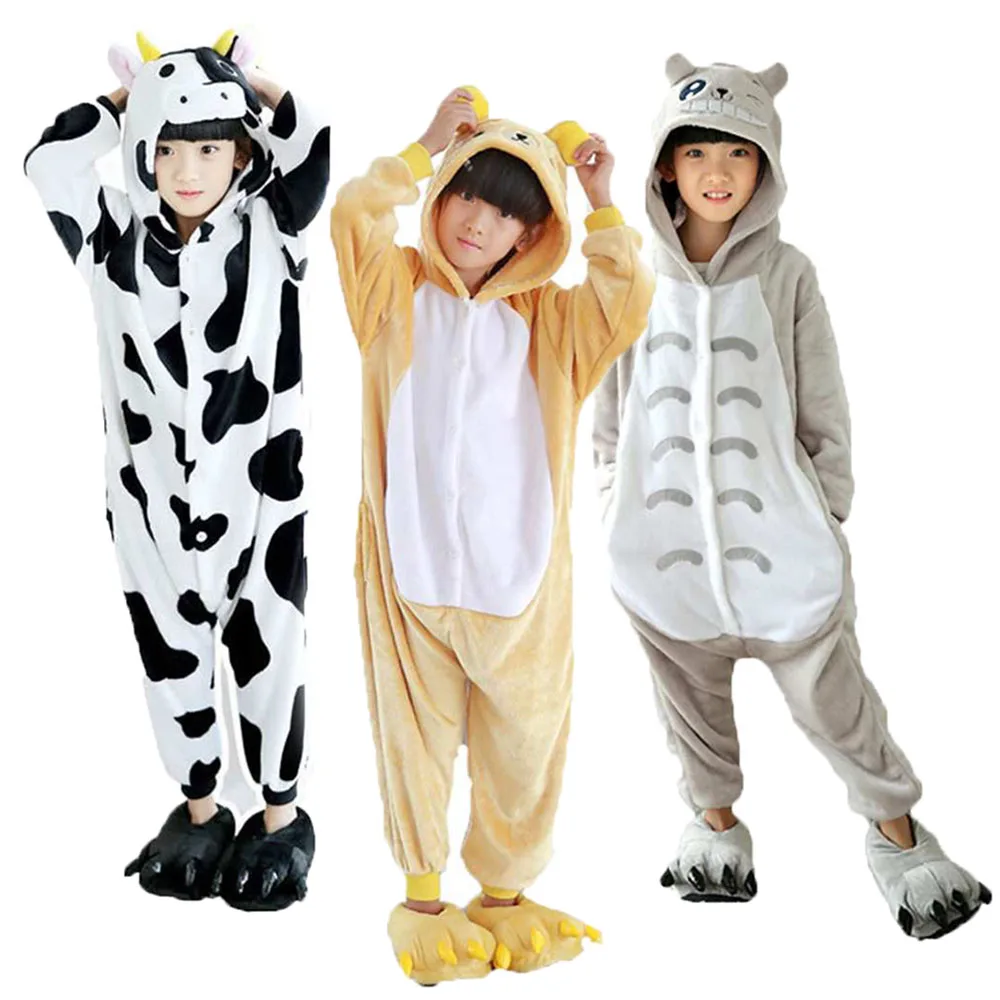 Children Pajamas Onesie Kids Baby Blanket Sleeper Animals Cow Donkey