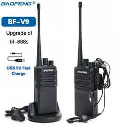 2 шт. Baofeng BF-V9 Мини Walkie Talkie 5 В USB быстрая зарядка UHF 400-470 мГц коммуникатор радио трансивер обновление BF-888S bf888s