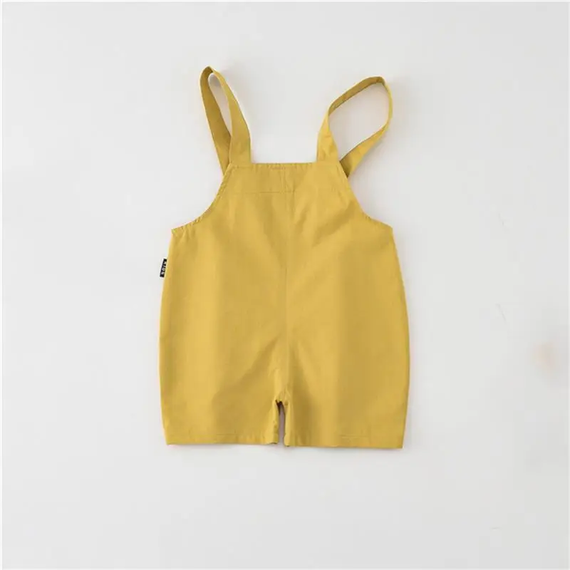 Одежда для малышей летние комбинезоны новые милые детские желтые брюки для девочек нагрудник для мальчиков корейский малыш Повседневные детские штаны аксессуары