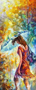 

wall decor craft about woman in the rain Modern Abstract Canvas Oil Painting Wall art paper for Home Decoration RZ192