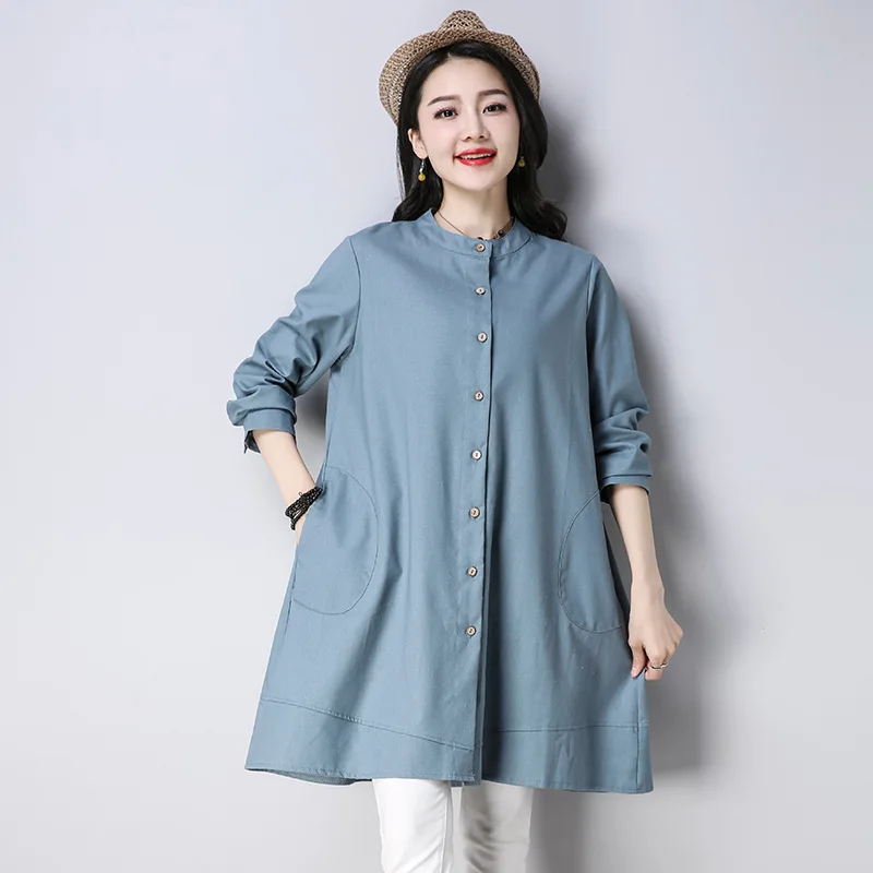 long linen shirt womens