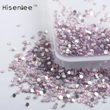 Hisenlee ss3 ss4 ss5 ss6 ss8 ss10 ss12 небольших размеров розовый опал 3D ногтей Стразы с плоской задней Стекло Стразы non HotFix камни