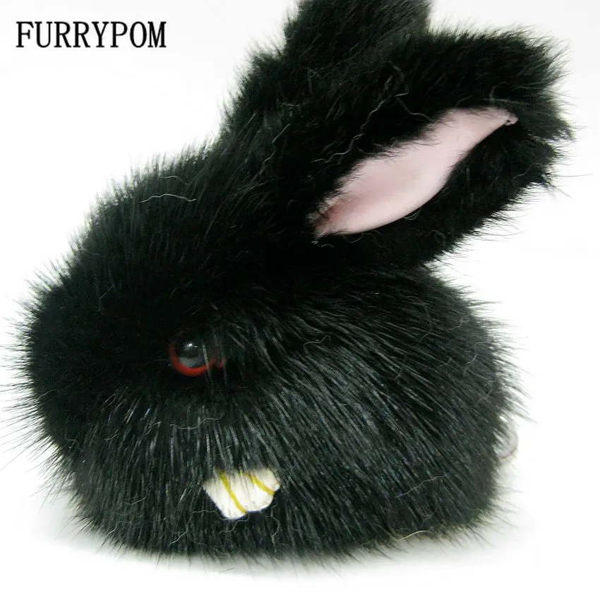 

2017 Top sell fur rabbit key chains girl gift simulation real mink bunny bag pendant fo women pompom fur animal keychain bunnies