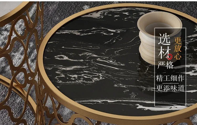 Round Marble Small Nest Coffee Tables 2pcs PACK 60cm(23\ Round Marble Small Nest Coffee Tables 2pcs PACK 60cm(23\