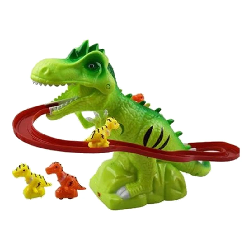 Enfants pistes électriques monter escalier dinosaure jouets brillant avec son enfant jouet animaux modèle jouets interactifs