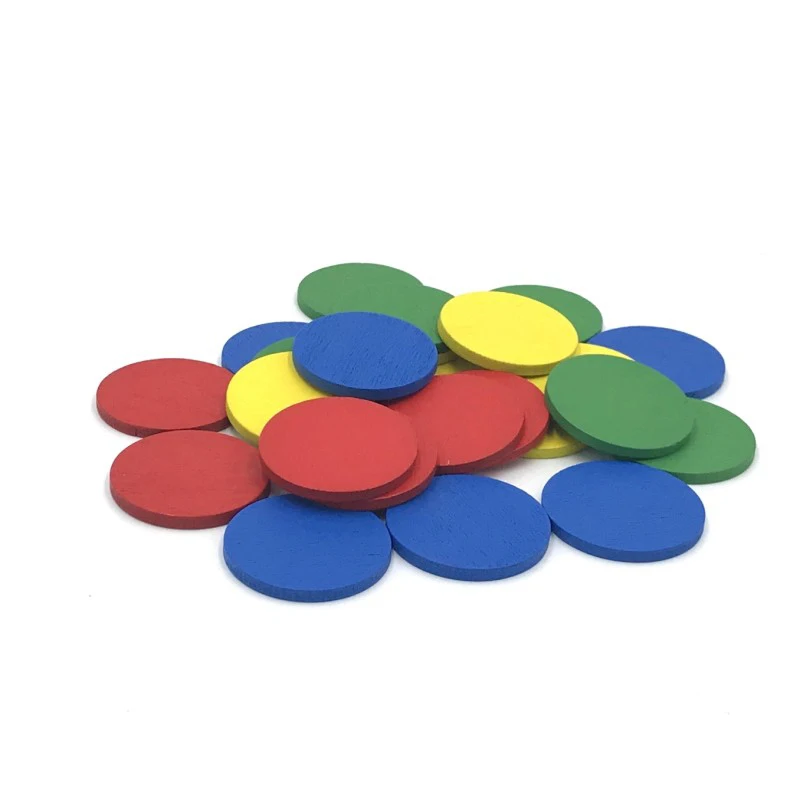 48Pcs 30mm Colorful Round Wood Chips Game Pieces For Party/Family Board Games Marking Accessories 4 Colors crazy hunting treasure board game family party children desktop toys parent child interaction puzzle observation challenge games