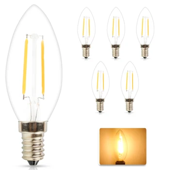 

5 Pcs Edison bulb retro lamp incandescent vintage E12 2W 110V for Decor Filament Bulb Pendant Lights Antique Bulb