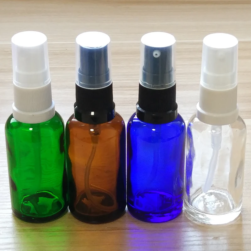 

30ml Blue/Amber/Green/Clear Glass bottles with Plastic mist sprayer or lotion pump!if you order over 200pcs, price 20%off !