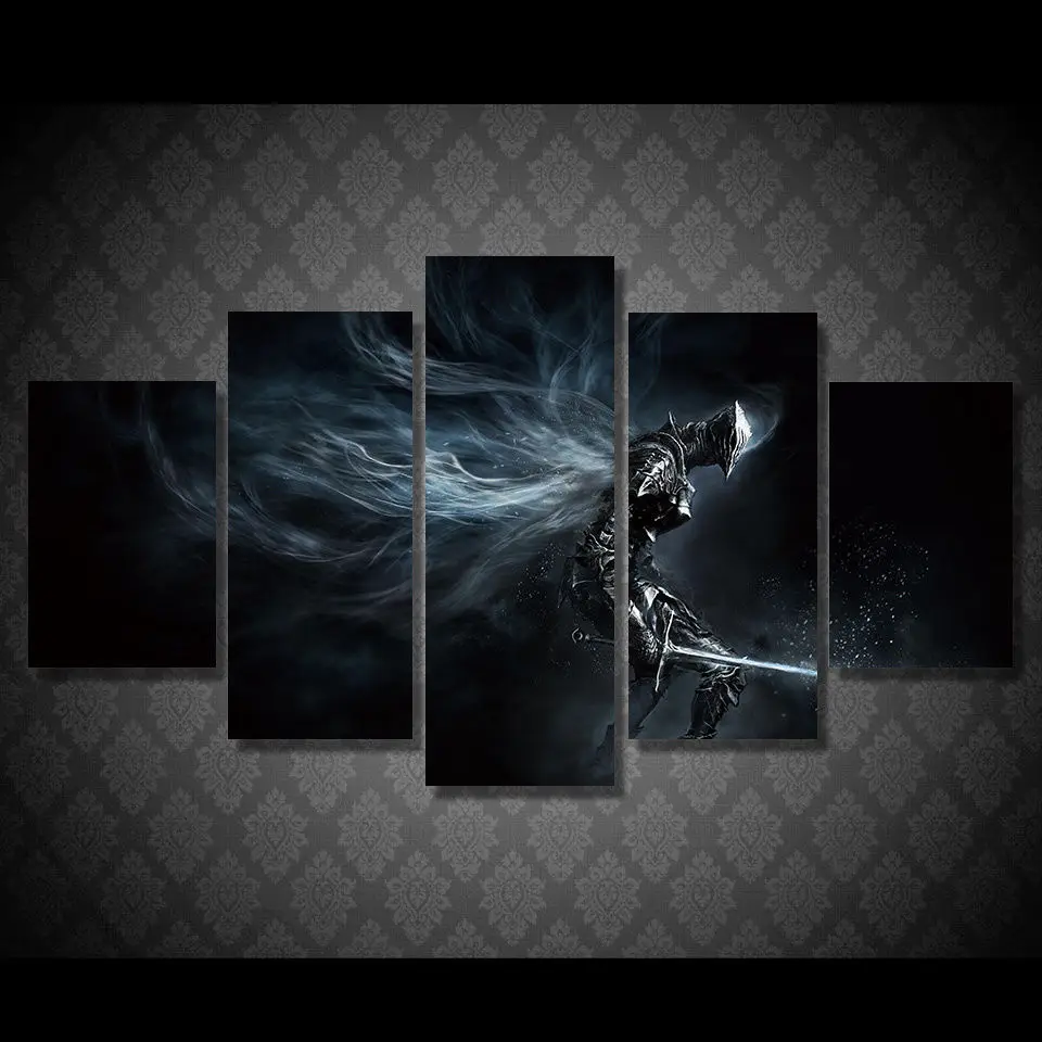 

Art Abstract Indoor Decor 20x35cmx2,20x45cmx2,20x55cm z12 Dark Souls print canvas decoration 5 pieces