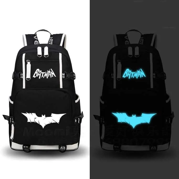 

New Batman Luminous Backpack School bag Men Women Cosplay Travel Shoulder Laptop Bags Book bag