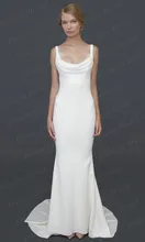 Free Shipping 2014 Sexy Low Cut Mermaid Straps Backless Sweep Train Aliexpress Wedding Dresses MD160