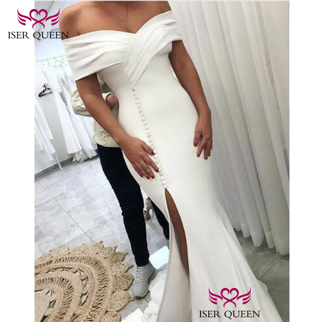 white trumpet gown