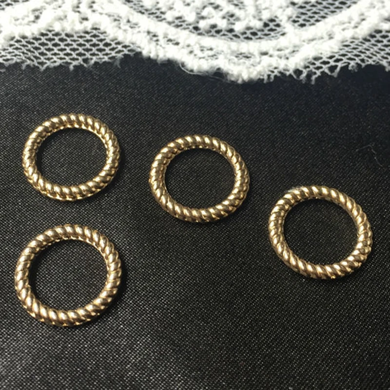 

14MM 120Pcs Round Circular Ring Shape KC Color Color Alloy Jewelry Charms Beads