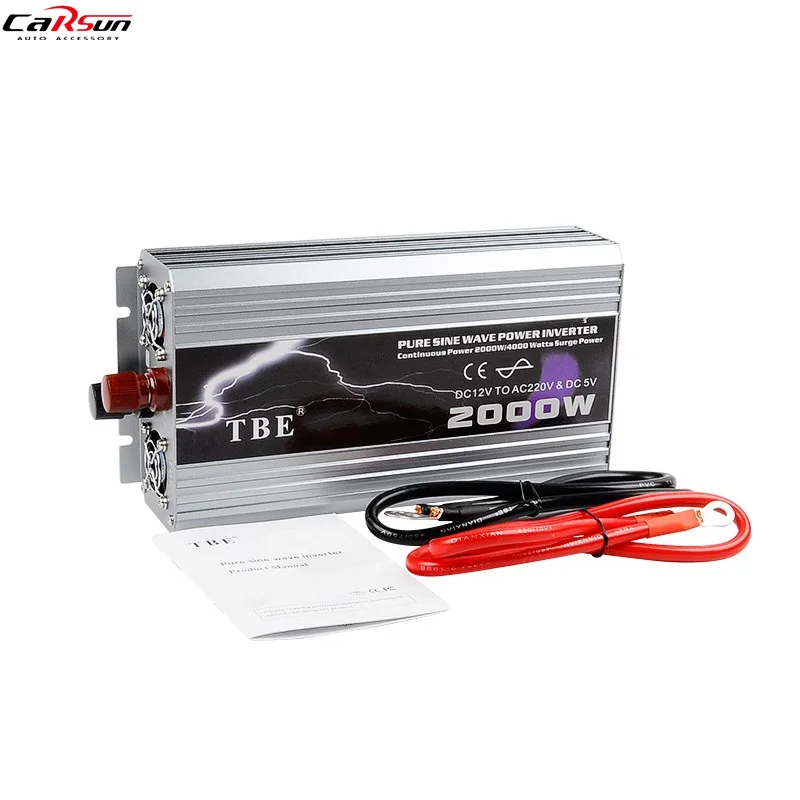 

2000w 2000 watt Pure Sine Inverter Converter 12V DC to 220V AC car inverter adapter with usb Peak Power 4000W Car/Home INVERTER