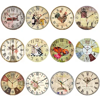 

Vintage Wooden Wall Clock Large Shabby Chic Rustic Kitchen Home Antique Style