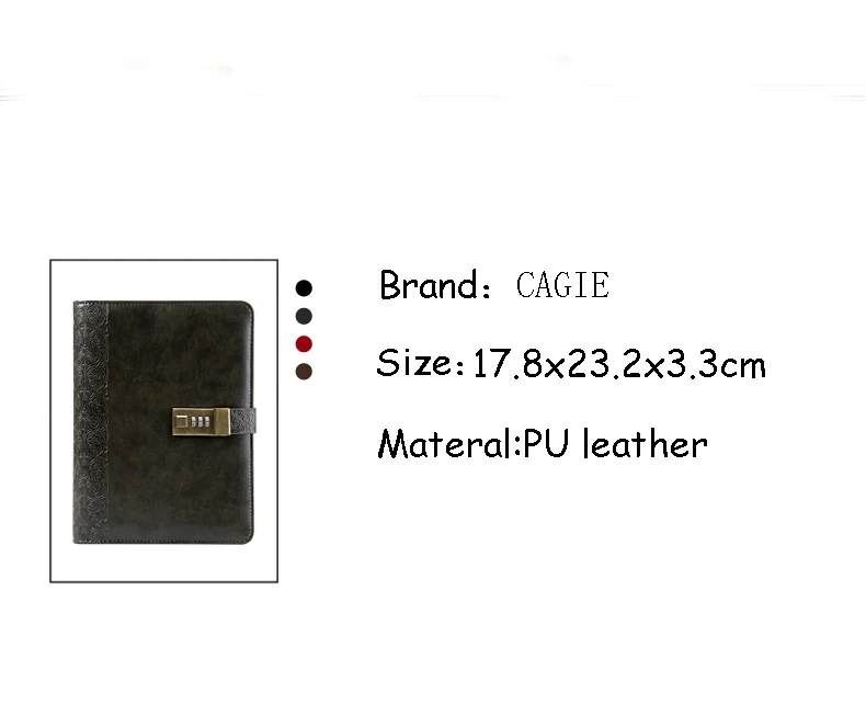 CAGIE планировщик винтажный блокнот А5 личный дневник с замком блокнот s кожаный Органайзер журнал для путешествий