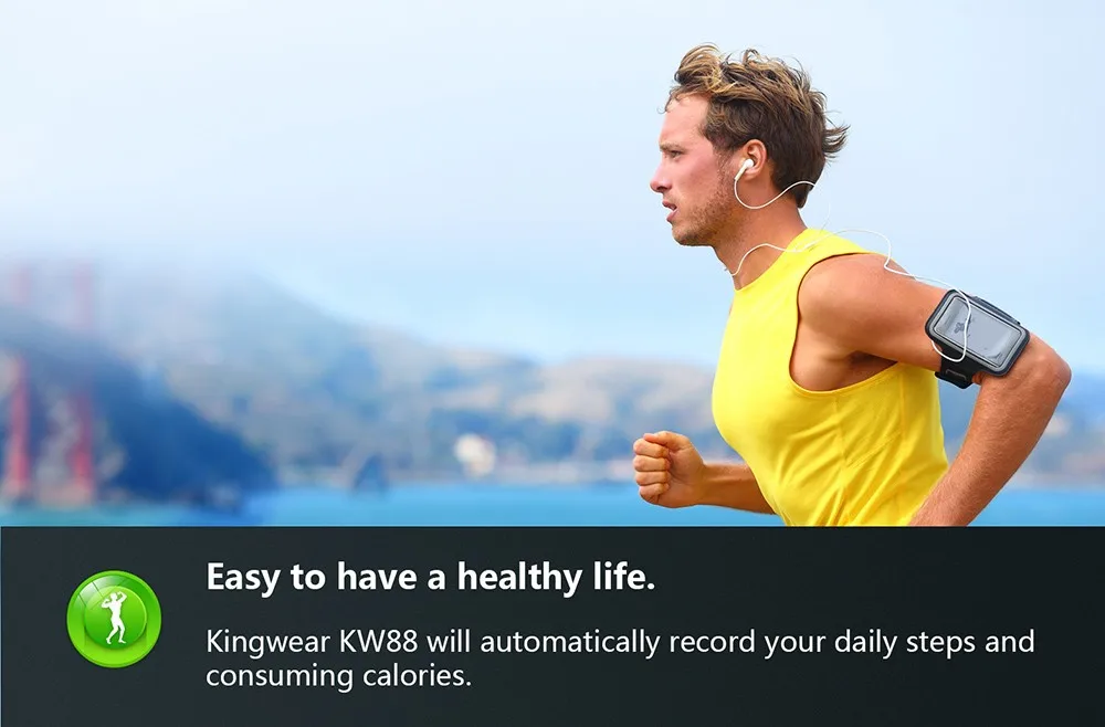 KINGWEAR KW88 Смарт-часы 1,39 дюйма MTK6580 4 ядра 1. 3g Гц Android 5,1 3g Смарт-часы 400 mAh 2,0 мегапиксельная монитор сердечного ритма