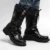 Модные мужские мотоциклетные ботинки Cool Skull Combat Army Men Boots Punk Goth Biker Men Boots Кожаная мужская обувь с высоким берцем Casual Boot