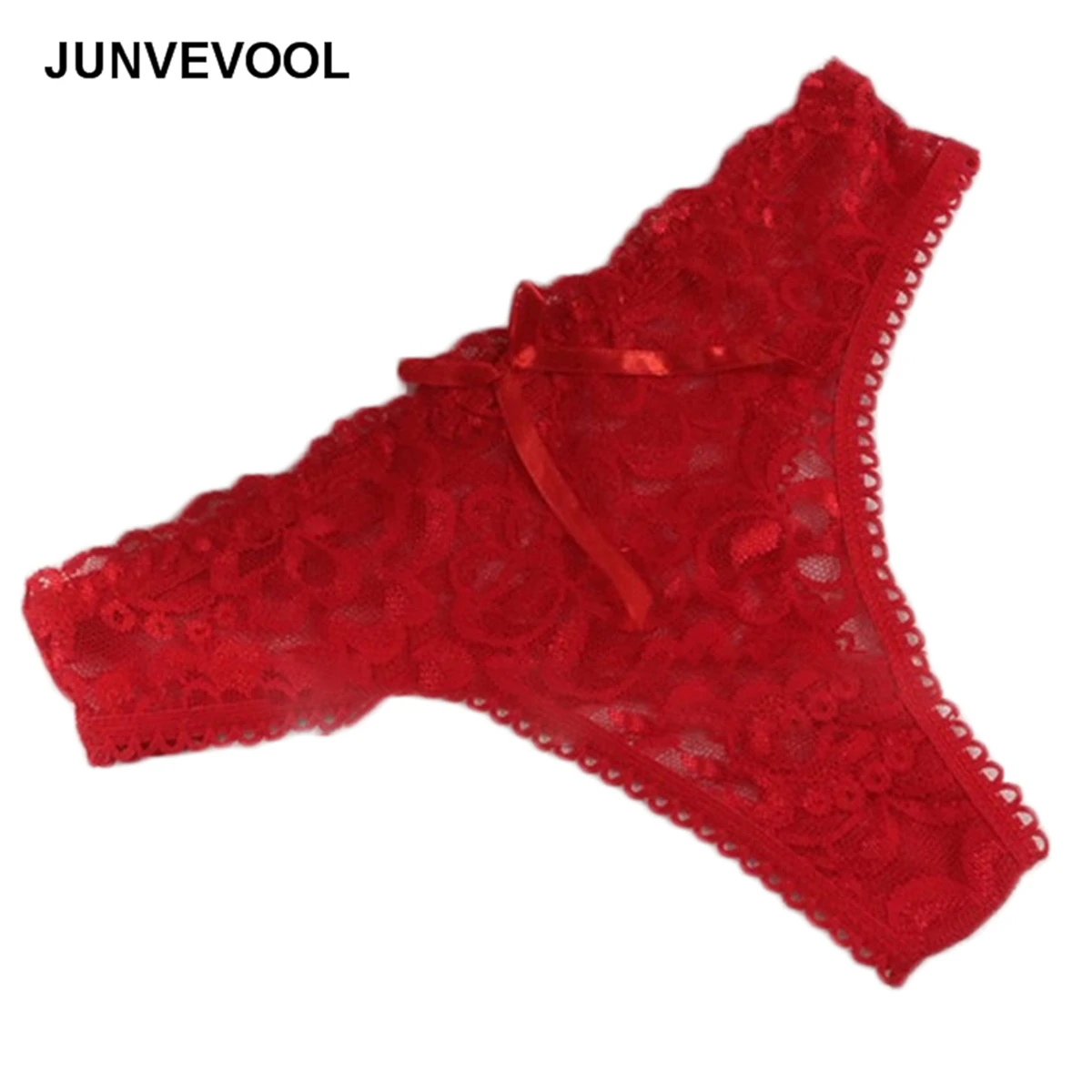 Bow Decoration Underwear Women Sexy T back Styles Panties Ladies G String Summer Lace See
