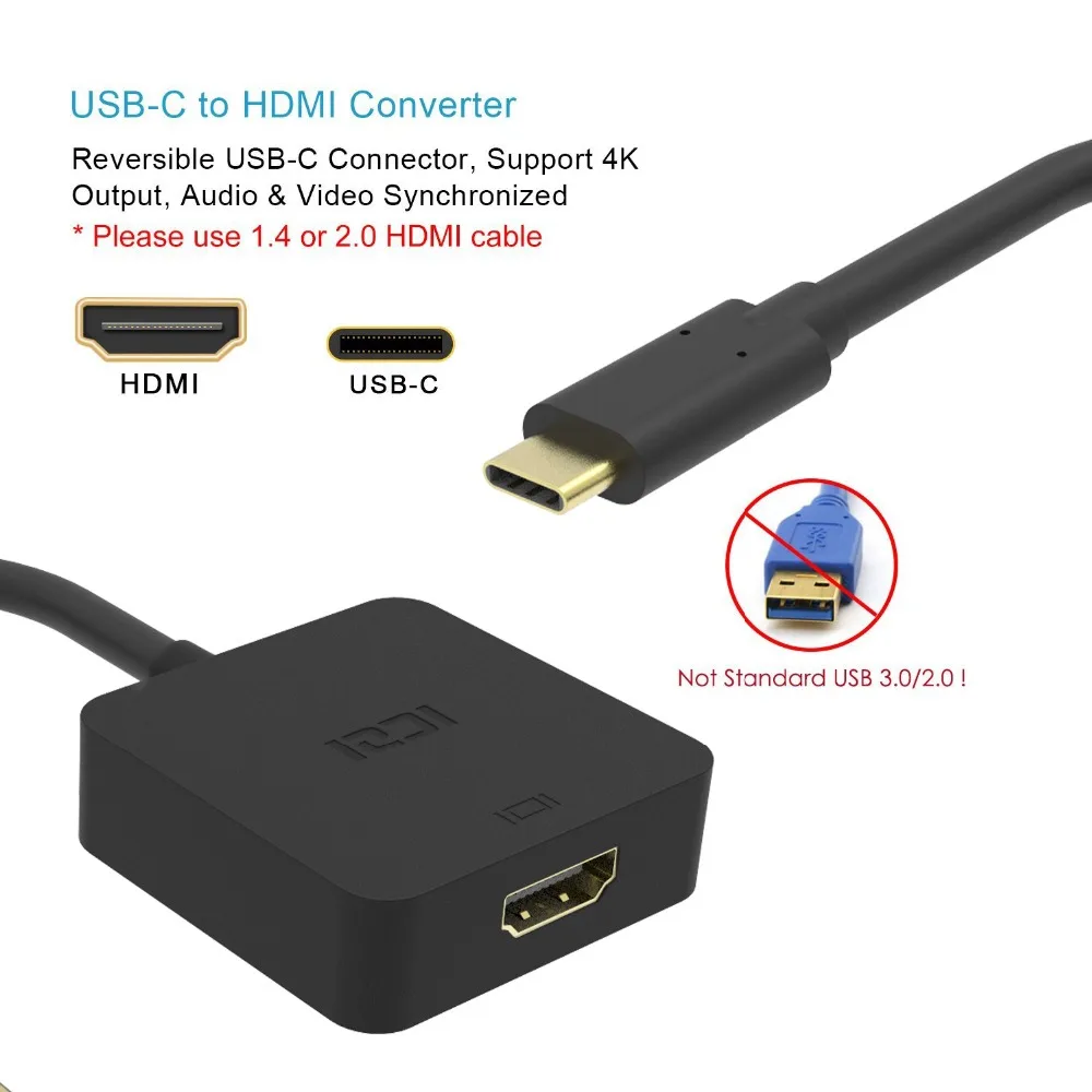 ICZI 4K USB C type C к HDMI кабель адаптер Thunderbolt 3 USB C HDMI кабель для MacBook Chromebook Pixel samsung S8 S9 huawei