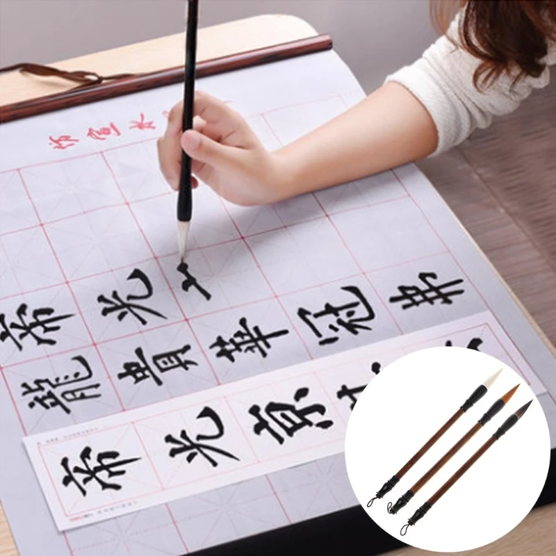 Gran pincel de caligrafía china lana Lobo oso pelo Flexible dibujo Kanji