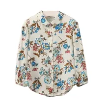 Y70628131 Весенняя Модная рубашка для маленьких девочек блузки для девочек с цветочным принтом и оленем детская одежда с длинными рукавами Детская рубашка в стиле Лолиты