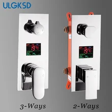ULGKSD смеситель для душа для ванной комнаты 2/3 выходов Отображение температуры воды настенный смеситель для душа клапаны