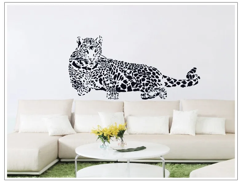  % Cartoon animal Black Cheetah Leopard PVC Wall Stickers 3D Removable Wall Decals Home Decor Sticke - 32850605012