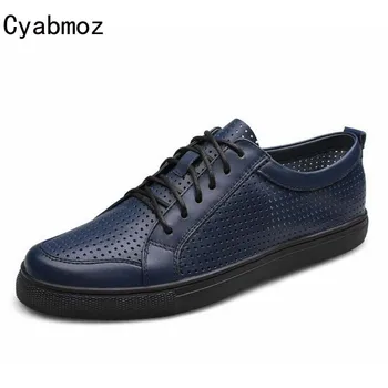 

Big size 38-47 Handmade soft genuine leather cut outs Men summer flats dress shoes top quality men breathable oxford casual shoe