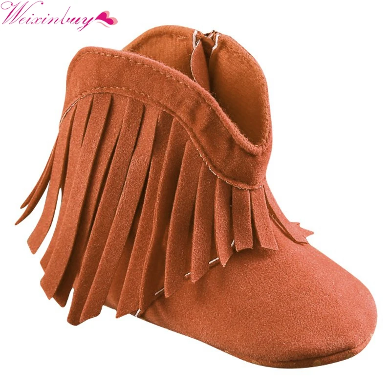 Bebe Мокасины Moccs новорожденных для маленьких девочек Мальчик Дети Твердые обувь с бахромой для малышей на мягкой подошве противоскользящие