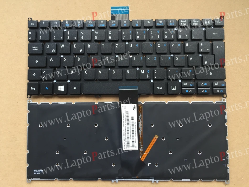 

New GR German BackLit Keyboard For Acer Aspire V5-122 122P V5-132 132P V13 V3-371 E11 E3-112 E3-111 Laptop Keyboard