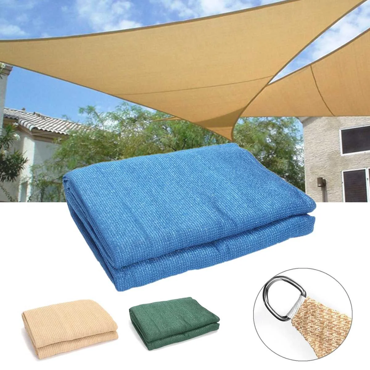 HDPE Треугольники навес для защиты от солнца защита от солнца для внутренний дворик навес сад шторы для бассейна парус трепетны кемпинговая палатка для пикника 3x3,0 м