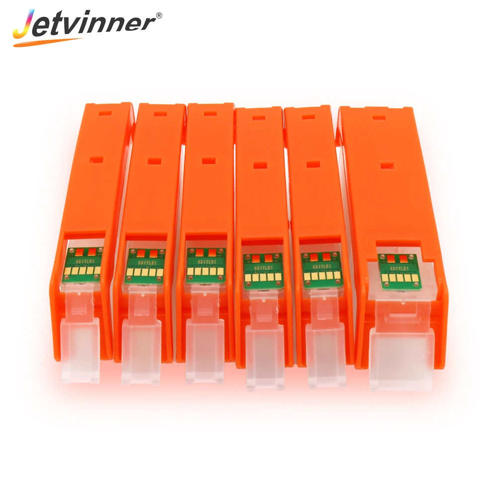 Jetvinner 6-color PGI 250 CLI 251 Refillable Ink Cartridge With Auto Reset Chips for Canon PIXMA MG6320, MG7520 Printers