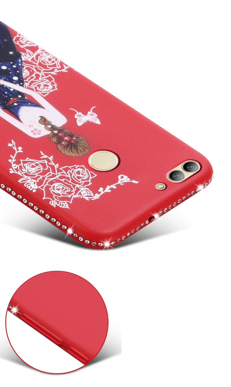Dress girl silicone case huawei p smart (12)