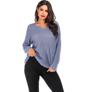 

V Neck Sweater Female Loose Pullover Autumn Winter Fashion Knitted Jumper For Women Ladies Big size Tricot Pull Femme Clothing